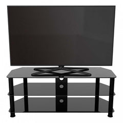 AVF 49.2" Glass Corner TV Stand /w Cable Management up to 60" TV SDC1250CMBB-A