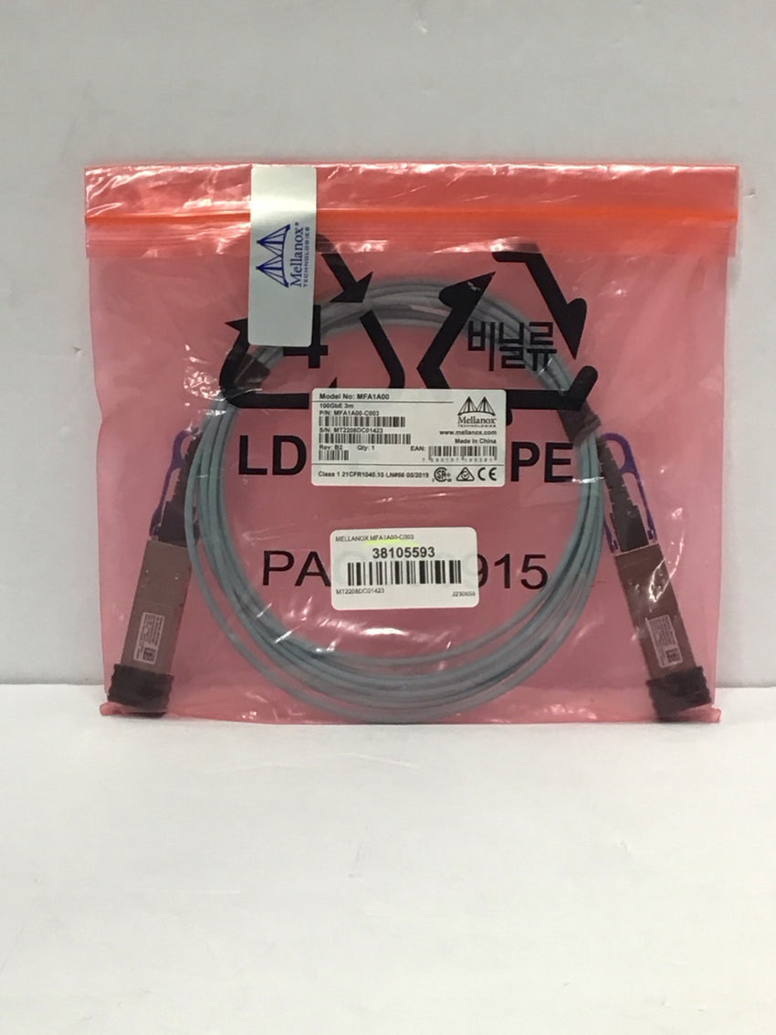 Mellanox Nvidia 100GBE Cable 3M Genuine OEM QSFP28 MFA1A00-C003