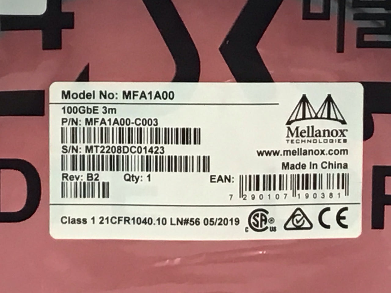 Mellanox Nvidia 100GBE Cable 3M Genuine OEM QSFP28 MFA1A00-C003