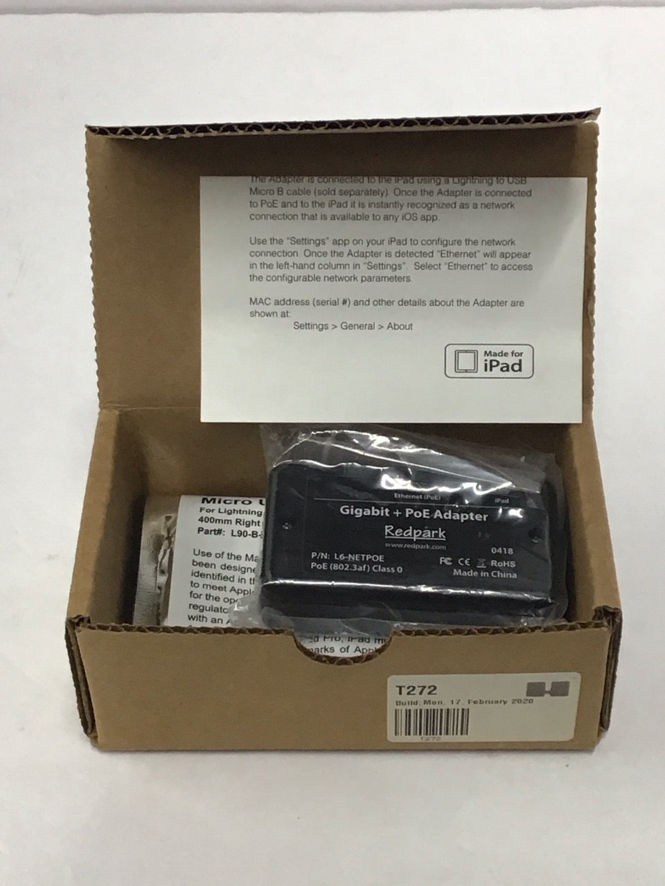 REDpark Gigabit Ethernet Power Over Ethernet Upgrade Kit Zoom Rooms Console T272