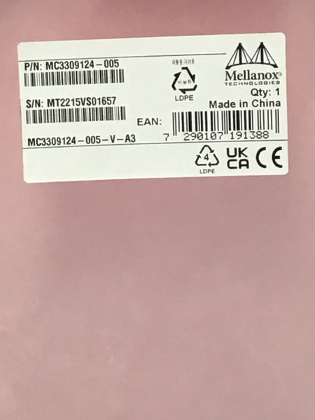 Mellanox 10G SFP  DAC Twinax Cable GENUINE OEM MC3309124-005