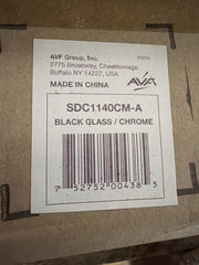 AVF Group Corner TV Stand Fits up to 55" 90LBS Glass Black/Chrome SDC1140-A