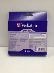 Verbatim DVD R DL 8.5GB 8X with Branded Surface 5pk Jewel Case Box 95311