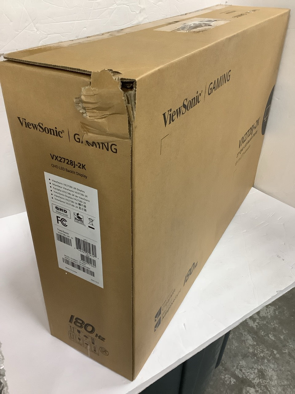 ViewSonic 27" Gaming Monitor 1440p 180hz 0.5ms IPS w/FreeSync Premium VX2728J-2K