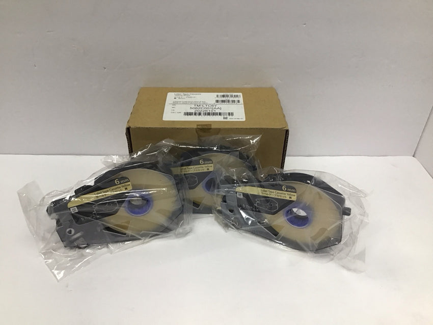 Canon Label Tape Cassette Yellow 6mm X 30m 3 Pack Mk3000 Mk5000 OEM 5062C001