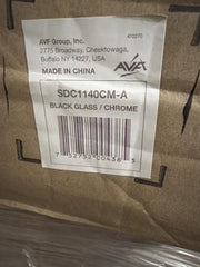 AVF Corner TV Stand Black Tempered Glass Chrome TVS up to 55" SDC1140CM-A