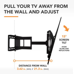 AVF Full Motion TV Wall Mount 600 VESA 37"-80" up to 101LBS SWIFT650-AP