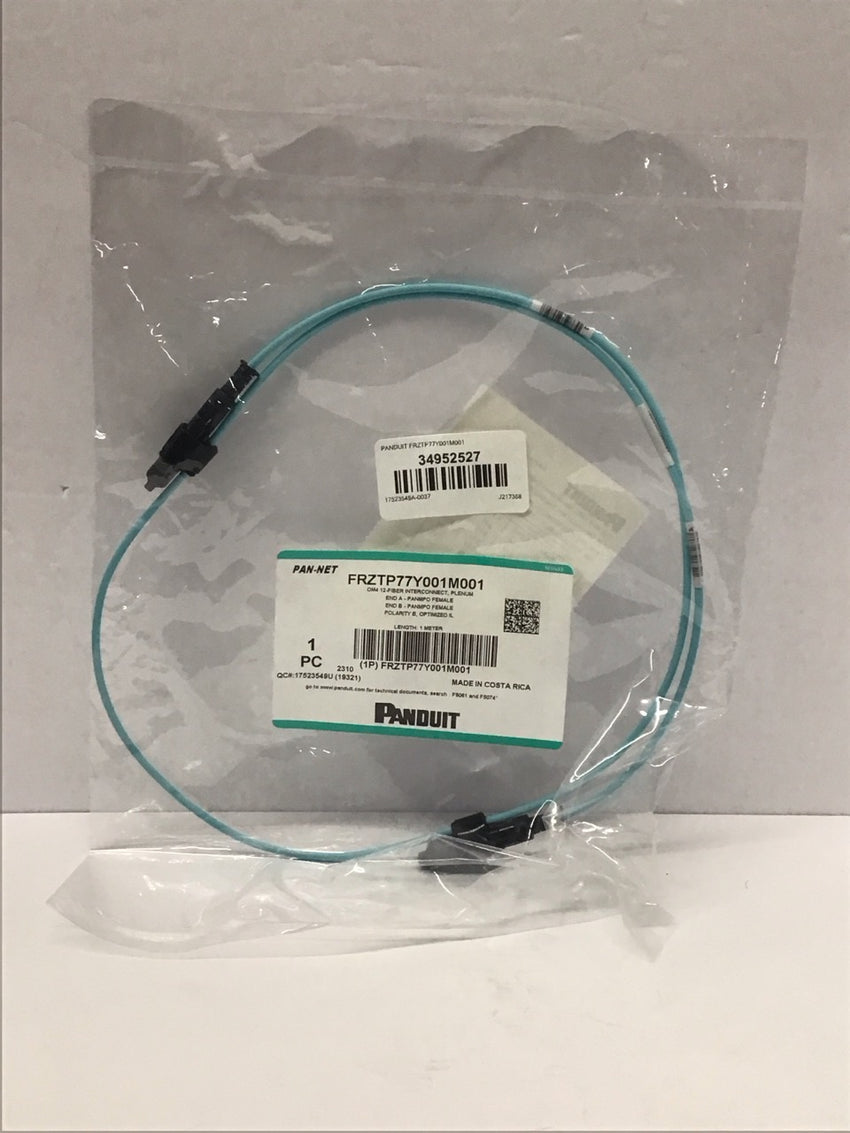 Panduit Om4 12 Fiber Interconnect MPO Female to MPO F 1M Cable FRZTP77Y001M001