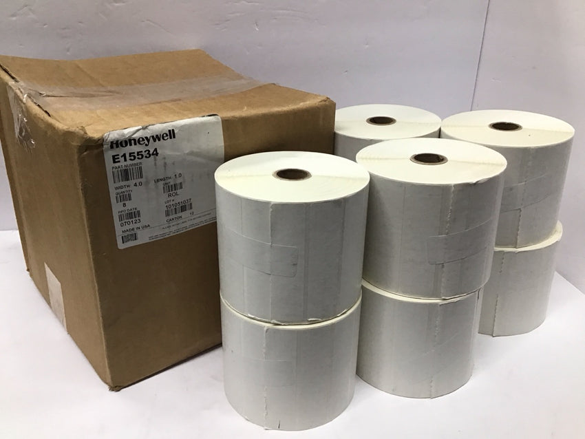 Intermec Duratherm II Thermal Labels 4" x 1" 1600/roll 8 Pack Genuine E15534