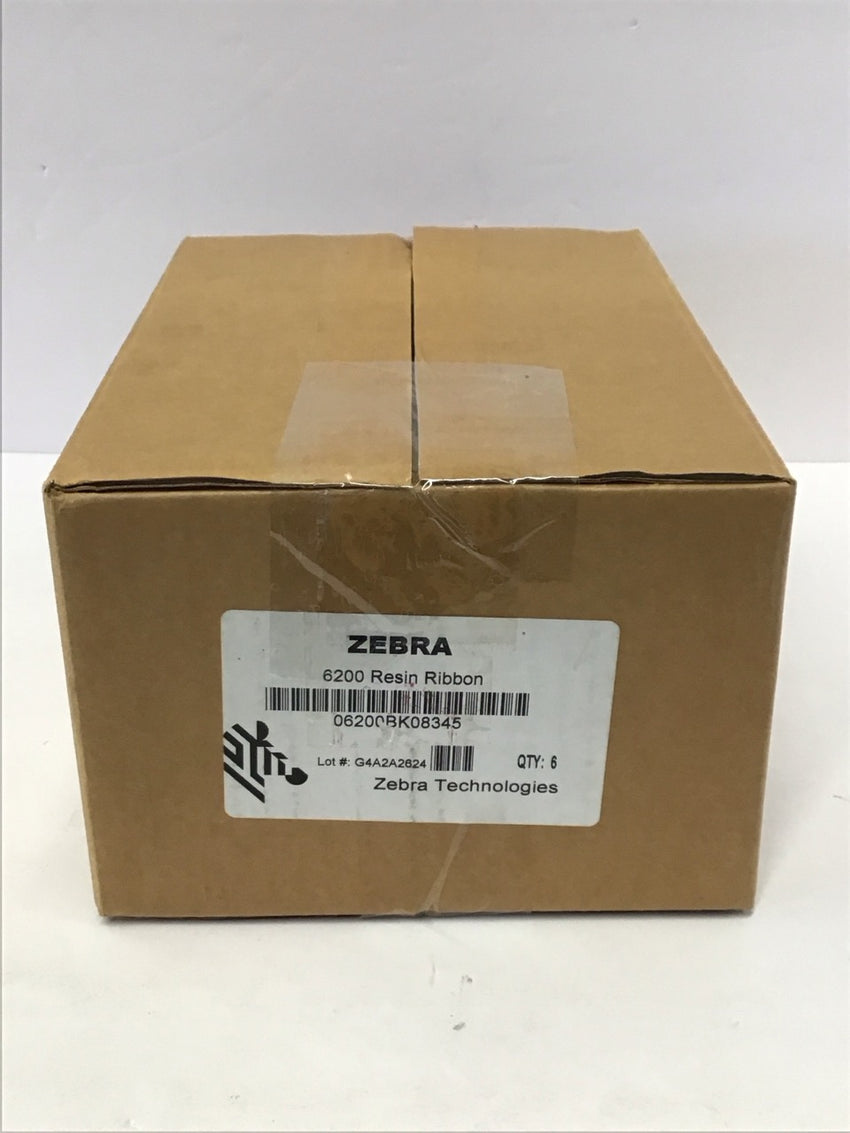 Zebra 6200 Resin Ribbon 3.27" Black 6 Pack Genuine OEM  06200BK08345