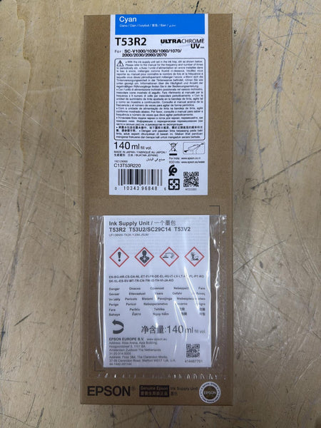 Epson TR53R UltraChrome UV Cyan Ink Pack Genuine OEM T53R220
