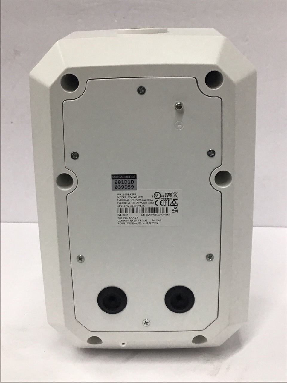 Hanwha Speaker IP Wall Speaker  6dBV ? 3dB 10W Amp SPA-W100W
