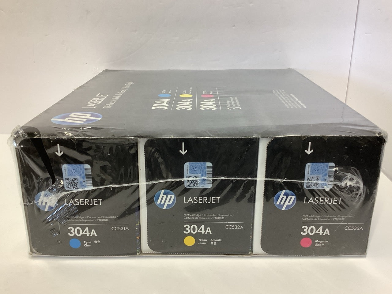 HP Tri Color Toner 304A Cyan Yellow Magenta CC531A CC532A CC533A Genuine CF340A