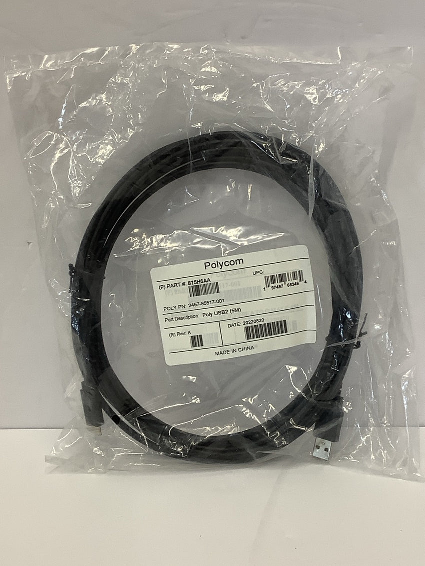 Polycom 875H6AA Poly USB 2.0 5M USB to USB-C Genuine OEM 2457-85517-001