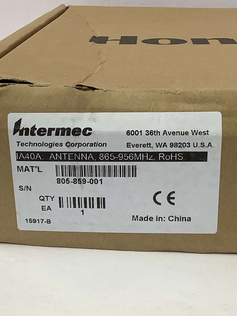 Honeywell Intermec IA40A Antenna 865-956MHz PAR86518H-HN1 805-859-001