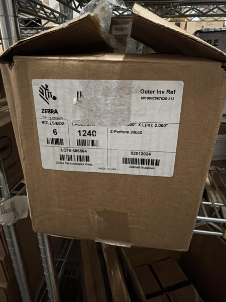 Zebra Z-Perform 2000D 4" x 2" Labels 6 Pack 10010031