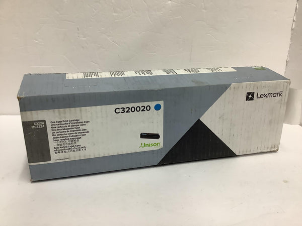 Lexmark Cyan Toner Cartridge GENUINE OEM 3224 3326 3426 1,500-page  C320020
