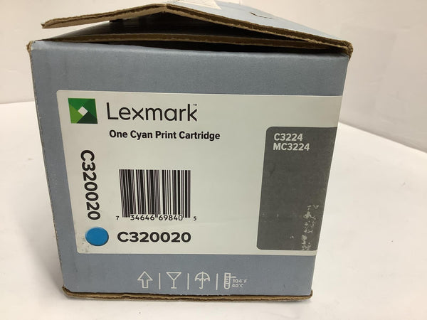 Lexmark Cyan Toner Cartridge GENUINE OEM 3224 3326 3426 1,500-page  C320020