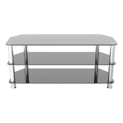 AVF Group Corner TV Stand Fits 55" 90LBS Tempered Glass Black/Chrome SDC1140-A