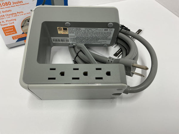 Tripp Lite 6-Outlet Desk Clamp Surge Protector USB-A & 1 USB-C TLP648USBC