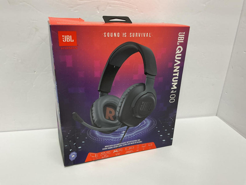 JBL Quantum 100 Wired Over-Ear Gaming Headphones Black Large JBLQUANTUM100BLKAM