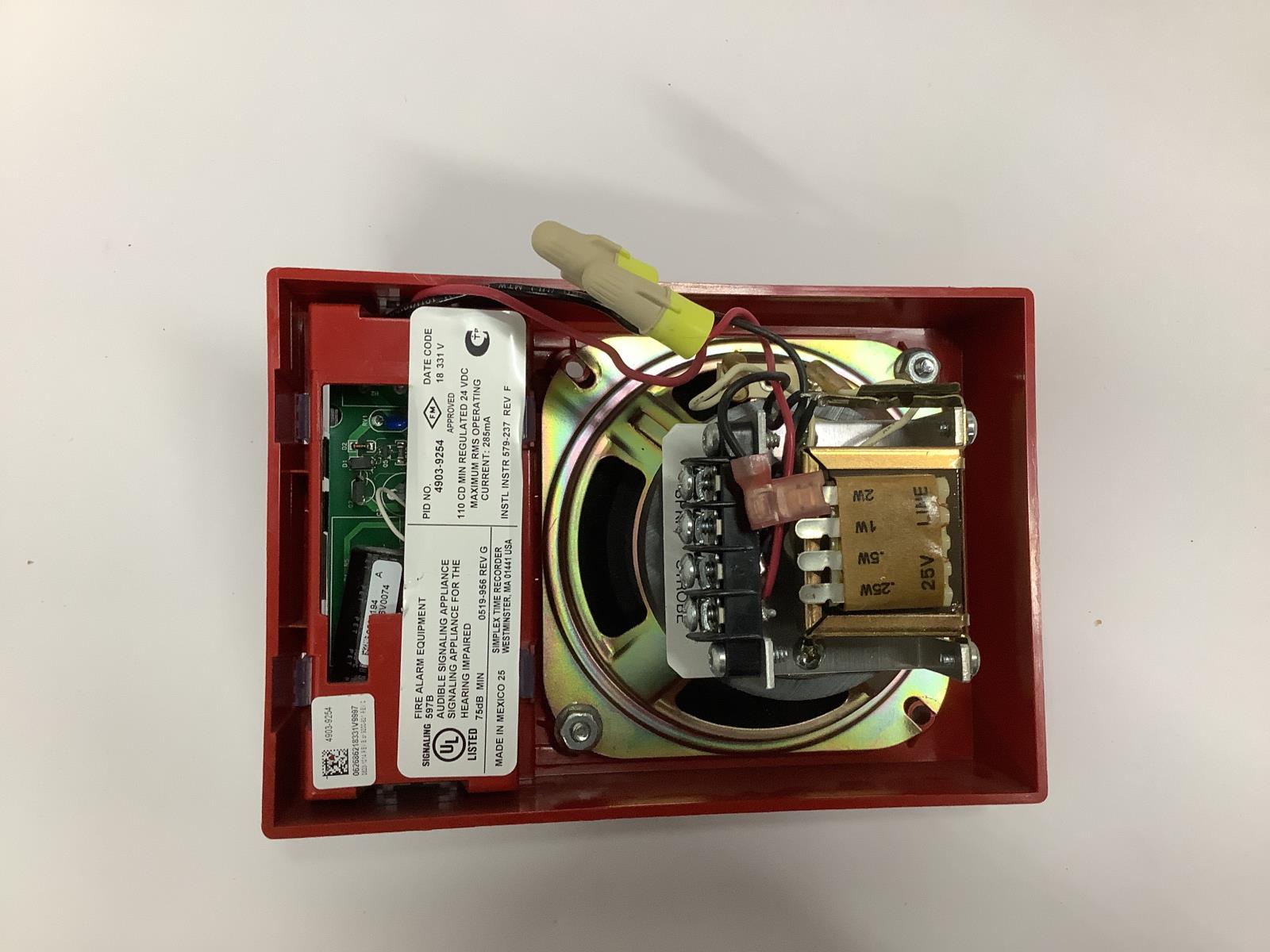 Simplex Horizontal Mount 110CD Horn Strobe – Red 0626862 4903-9254
