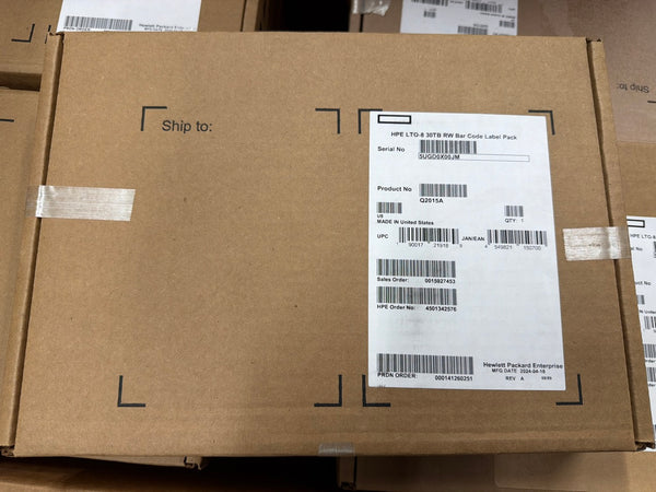 HPE LTO-8 Ultrium RW Barcode Label Pack Q2015A