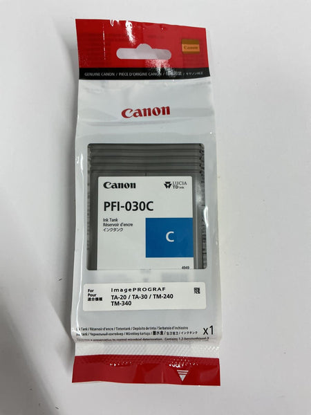 Canon PFI-030C Cyan Genuine OEM Ink Tank 3490C001
