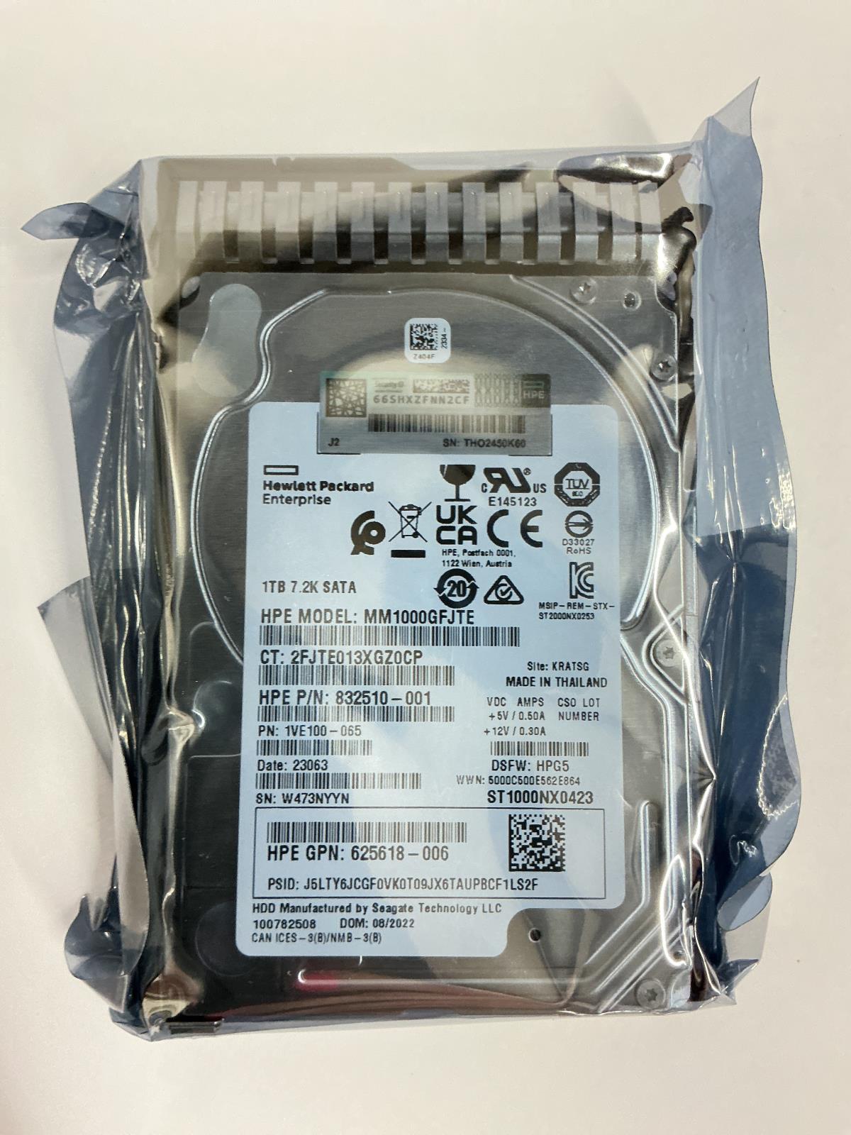 HPE Midline 1TB Hard Drive SATA 6Gb/s 2.5" /w Caddy 655710-B21