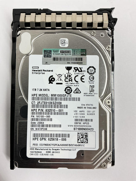 HPE 1TB SATA SFF Hard Drive 7200rpm in Tray P28610-B21