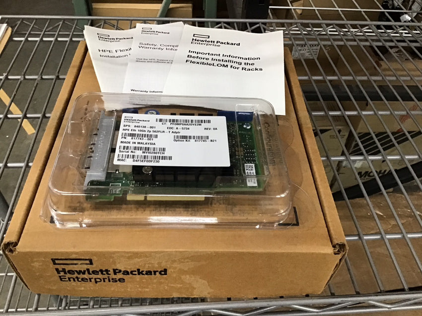 HPE 10GB 2 Port 562FLR-T Ethernet Adapter Card 817743-001 817745-B21