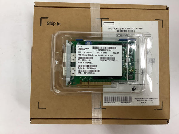 HPE Proliant Gen9 Gen10 Ethernet 10Gb 2-port 562FLR-SFP+ Adapter  727054-B21