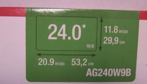 3M Anti-Glare Filter for 24" Widescreen Monitor 20 15/16" x 11 13/16" AG240W9B