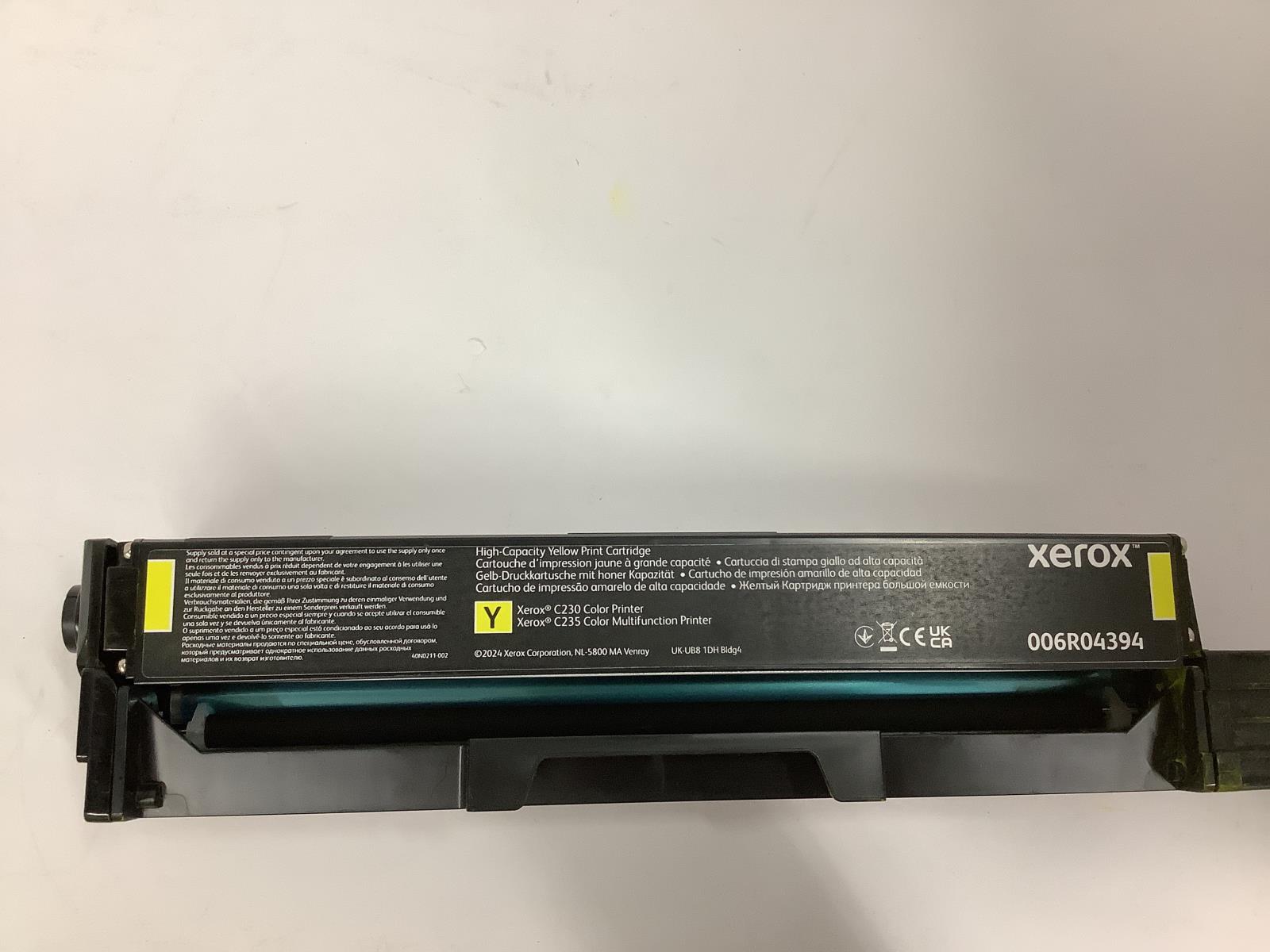 Xerox Genuine C230/C235 Yellow High Capacity Toner Cartridge 2,500Page 006R04394