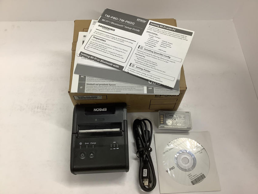 Epson TM-P80 3 IOS Wireless Mobile Receipt Printer DT BT iOS 3.13" C31CD70551