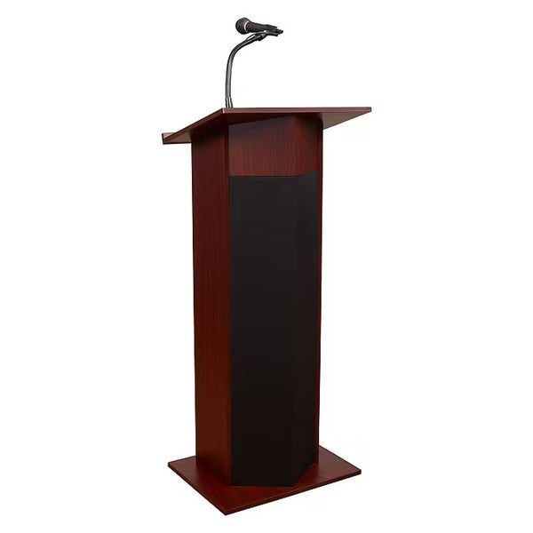 Oklahoma Sound 111PLS-MY Power Plus 46" H Lectern /w 2 Microphones Mahogany