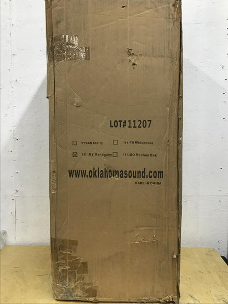 Oklahoma Sound 111PLS-MY Power Plus 46" H Lectern /w 2 Microphones Mahogany