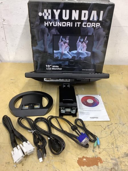 Hyundai 19" LCD Monitor HD 1440 x 900 5ms DVI VGA USB Hub  P90WU