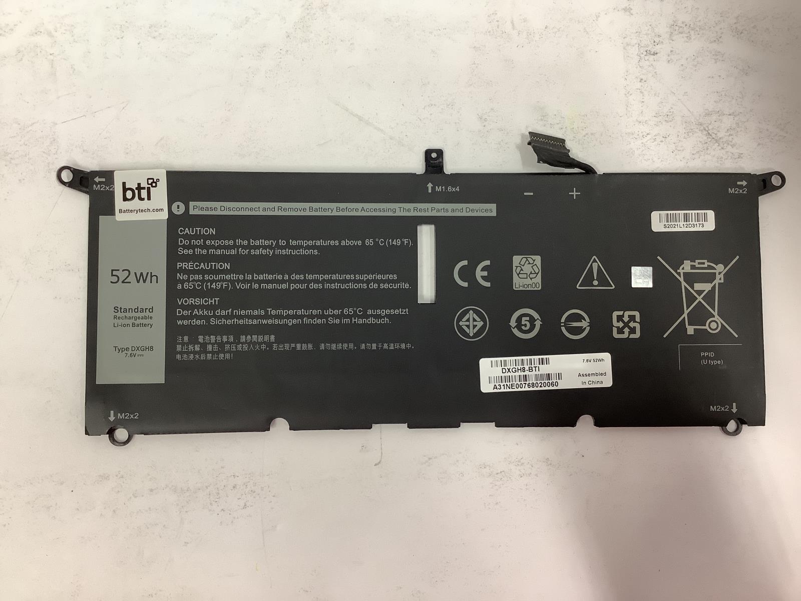 BTI Dell XPS 9370 Replacement Battery DXGH8-BTI