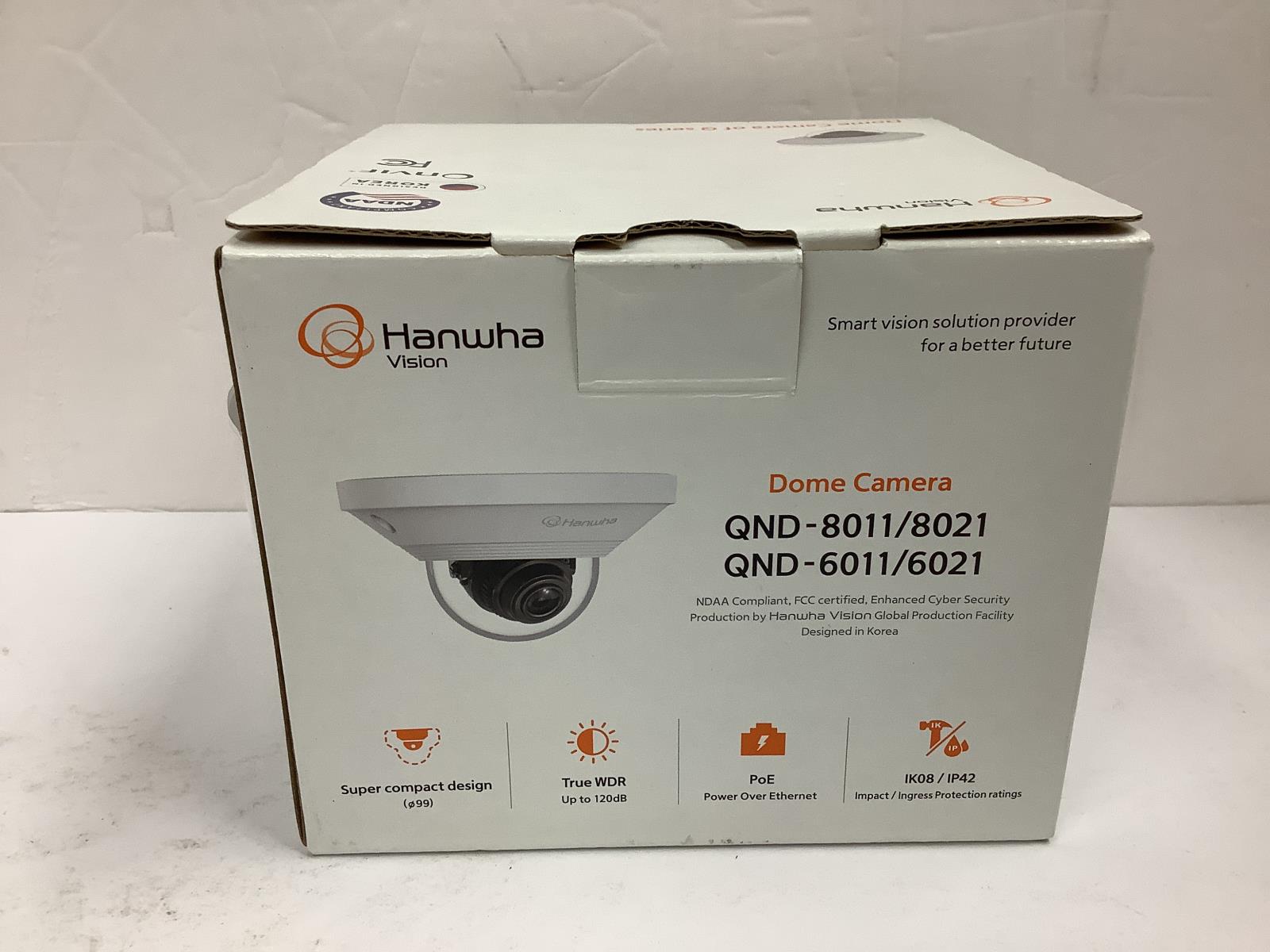 Hanwha Dome Camera 2MP 4mm Fixed Lens Day/Night Indoor QND-6021