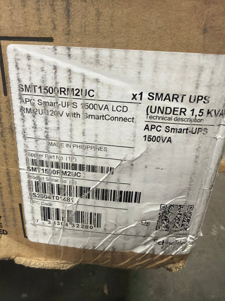 APC Smart UPS 1500VA 750W LCD Battery Backup SmartConnect 120V SMT1500RM2UC