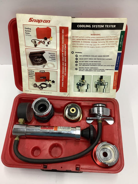 Snap-On Cooling System Pressure Tester /w Box Manuals Adapters SVTS262B