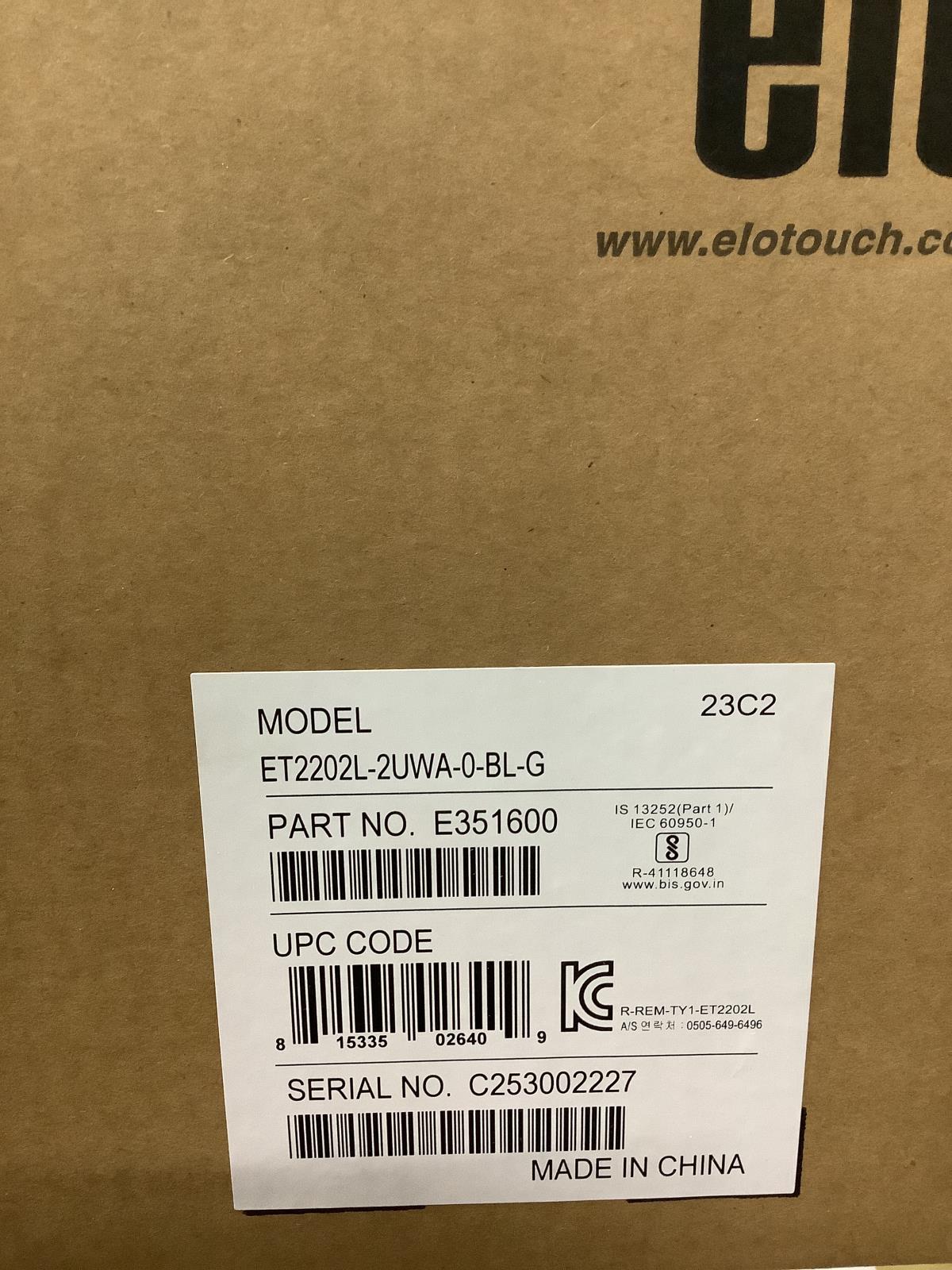 Elo 2202L 22" Touchscreen Monitor 1080p TouchPro PCAP 21.5" HDMI E351600