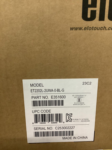 Elo 2202L 22" Touchscreen Monitor 1080p TouchPro PCAP 21.5" HDMI E351600