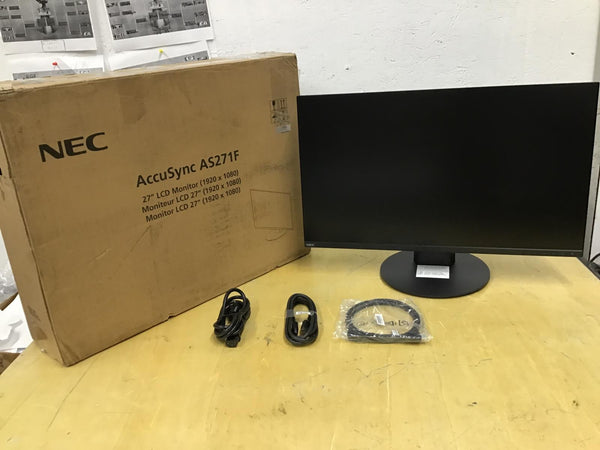 NEC AccuSync LED Monitor 27" 1920 x 1080 FHD 1080p IPS Panel HDMI DP AS271F-BK