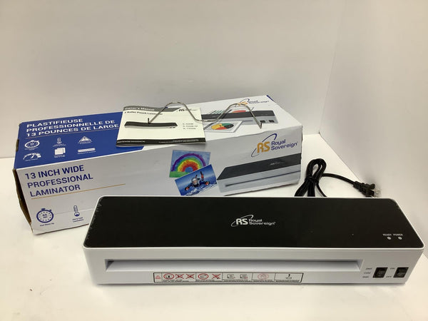 Royal Sovereign 13” 2 Roller Glass Top Pouch Laminator No Consumables IL-1326W