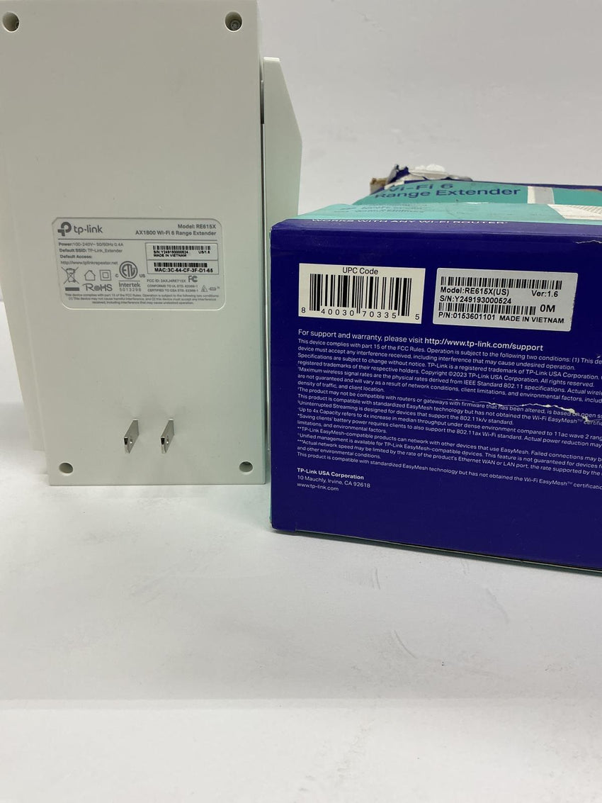 TP-Link AX1800 WiFi 6 Range Extender Signal Booster w/Ethernet Port RE615X