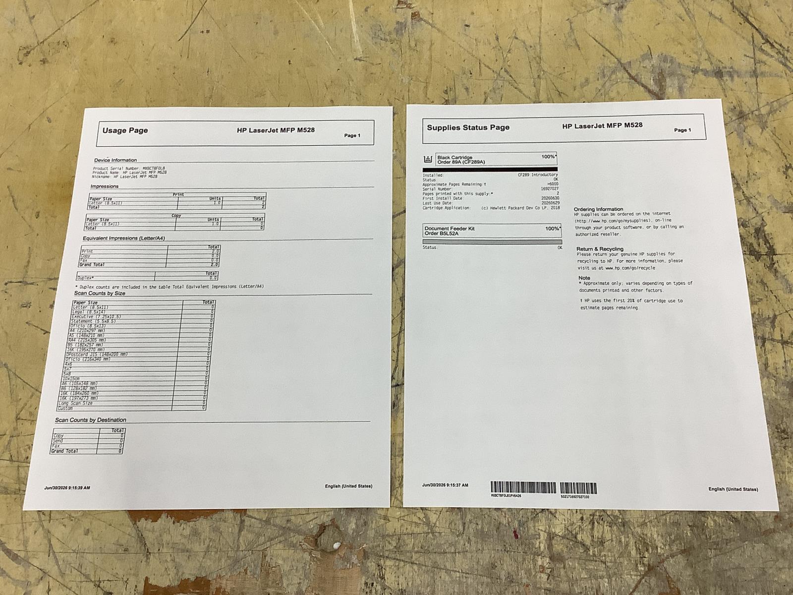 HP LaserJet MFP M528dn Monochrome AIO Printer Duplex Ethernet 1PV64A#BGJ READ