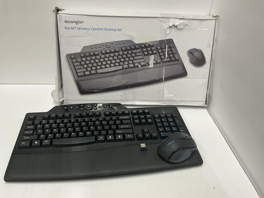 Kensington Pro Fit Wireless Comfort Desktop Keyboard Mouse Set K72403US