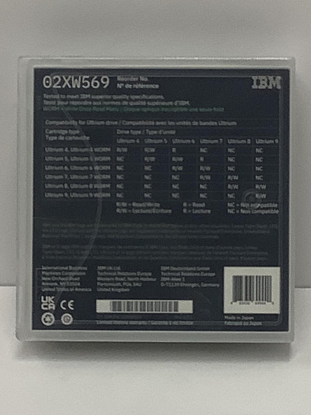IBM LTO 9 Ultrium 18TB/45TB WORM Tape Cartridge LTO9 02XW569